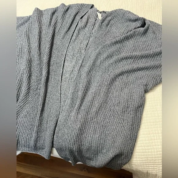 Women's Cozy Slate Blue Knit Open Cardigan - Picture 4 of 6